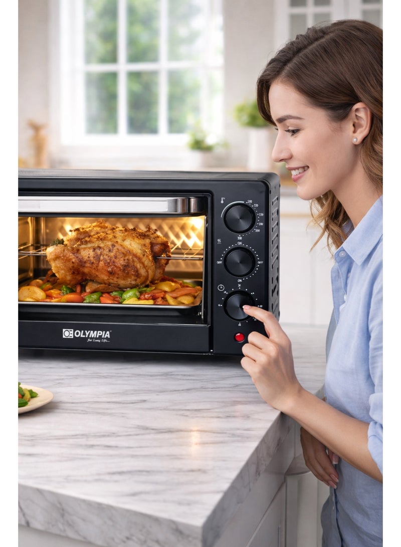 Olympia Electric Oven 25L Multifunction Oven with Timer, Temperature Control & Baking Tray – Kitchen Countertop Oven - Image 3